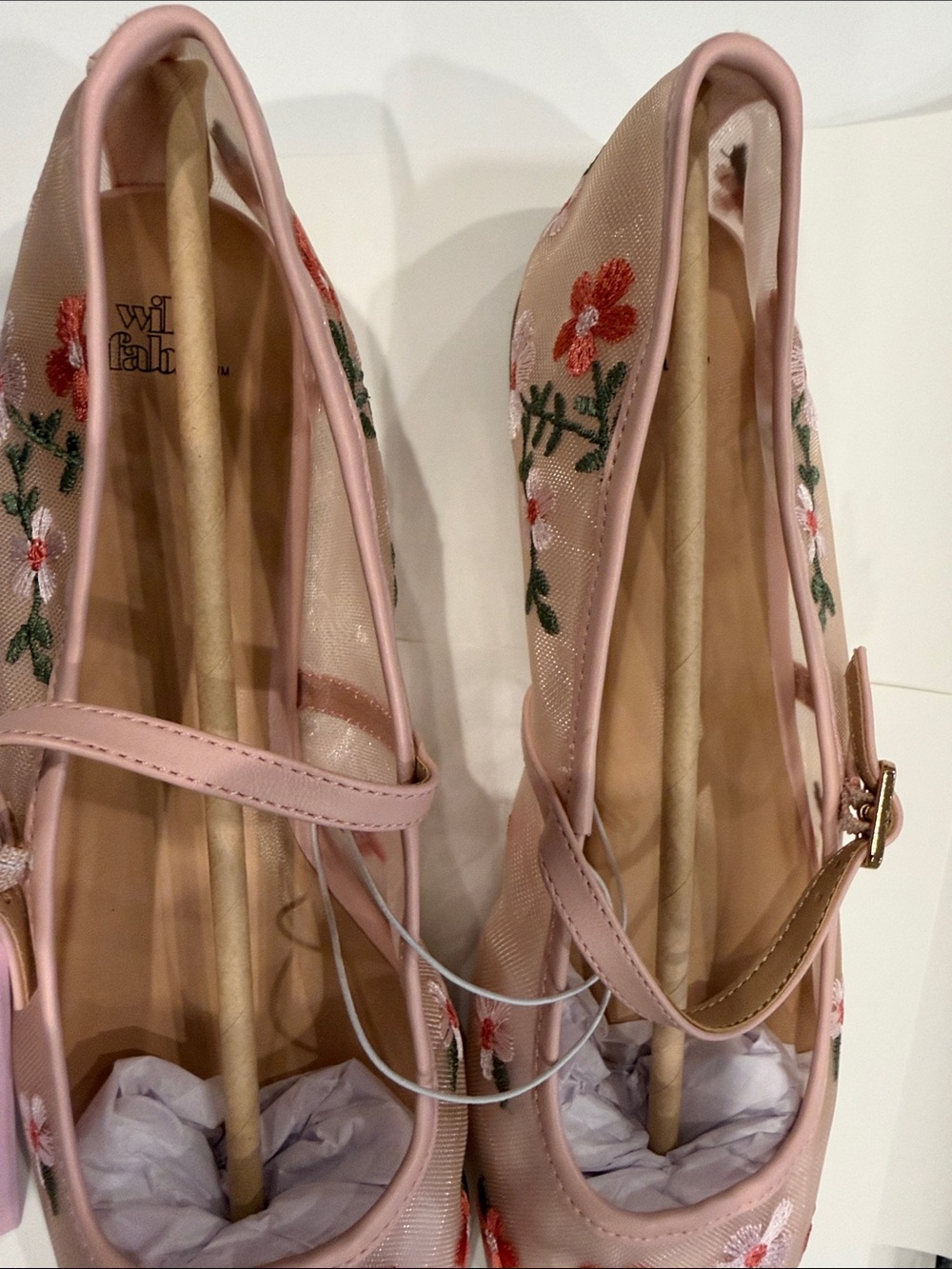 Wild Fable Elsa Embellished Pink Floral Mary Jane Flats size 10 NIB - Picture 3 of 7